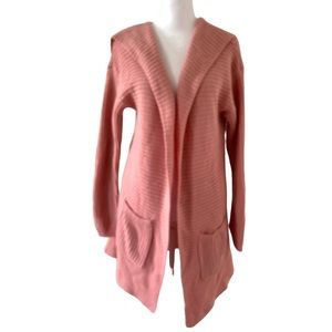 Love + Joy Open-Front Hooded Lightweight Cardigan Sweater - Dusty Rose